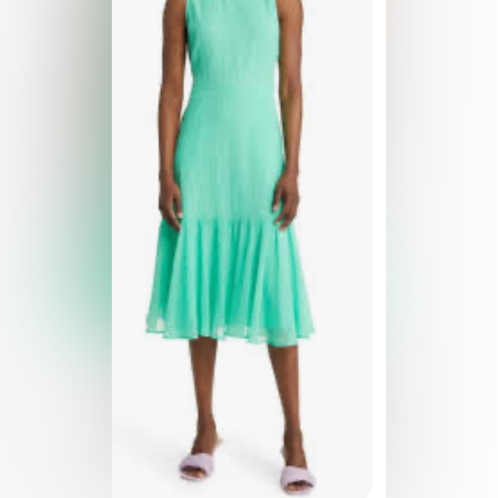 Chelsea28 Ruffle Hem Midi Dress in Green Katydid